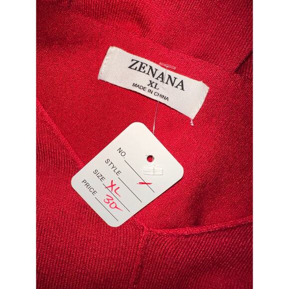 Zenana Cozy Warm Soft Long Sleeve Red V Neck Sweater Size XL NWT New - Picture 3 of 4